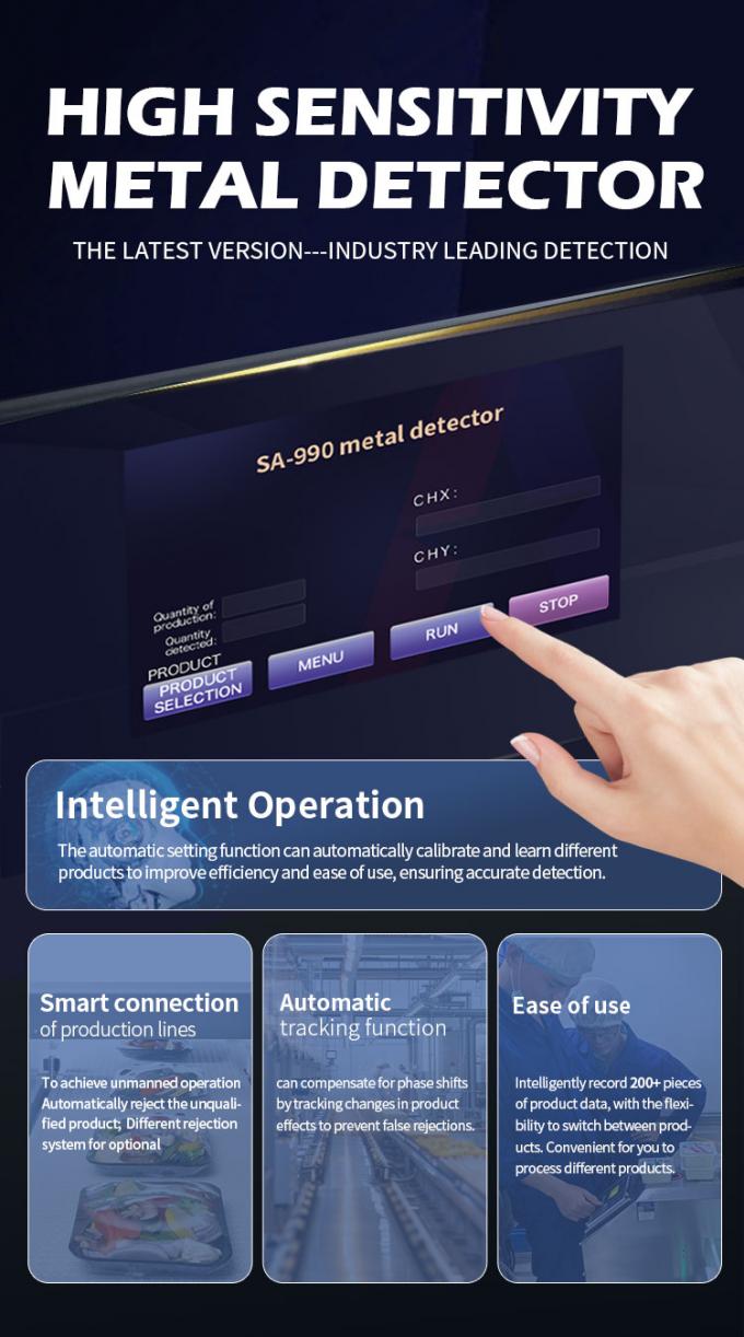 Plastico gomma carne biscotti snack trasportatore alimenti surgelati metal detector industriale 1