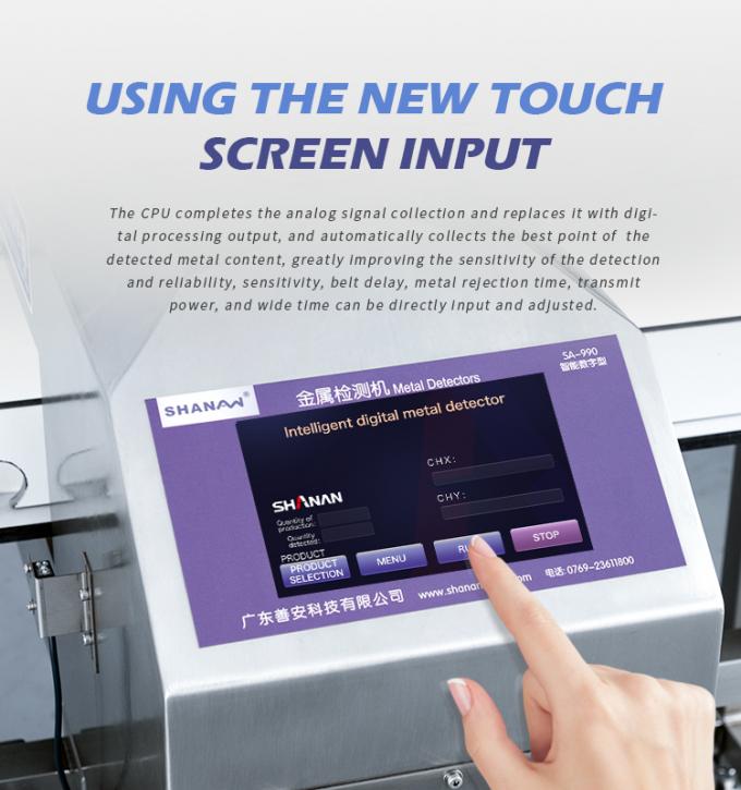 Detettore di metalli per alimenti industriali ad alte prestazioni con rigettore per snack e latte 5