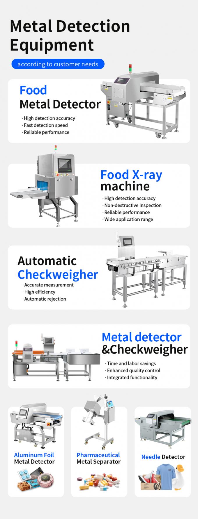 Cintura trasportatrice di qualit&agrave; alimentare facile da usare Detettore di metalli con rifiuto certificato CE ISO 1