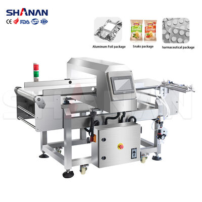 Rivelatore di metalli per imballaggi in foglio di alluminio Sensibilità 0.8mm Sistema di scarto automatico Integrazione linea di produzione