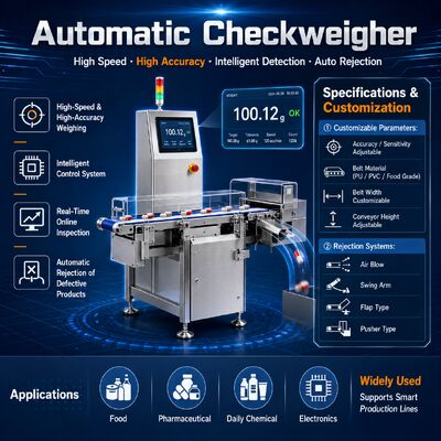 Pesatrice automatica per imballaggio 500kg-800kg con funzione di scarto e controllo peso su nastro