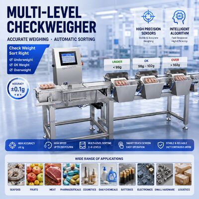 Attrezzature di smistamento di precisione per la classificazione automatica per dimensione/peso di frutta, verdura, prodotti farmaceutici e materiali industriali