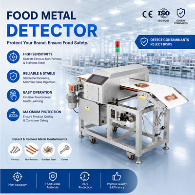 Detettore di metalli alimentari che supporta i processi di ispezione automatizzati per migliorare la sicurezza alimentare e ridurre i rischi di contaminazione