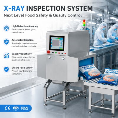 Macchina a raggi X per alimenti con funzionamento touchscreen che offre un'altezza massima del prodotto di 200 mm garantendo un monitoraggio efficace della sicurezza alimentare